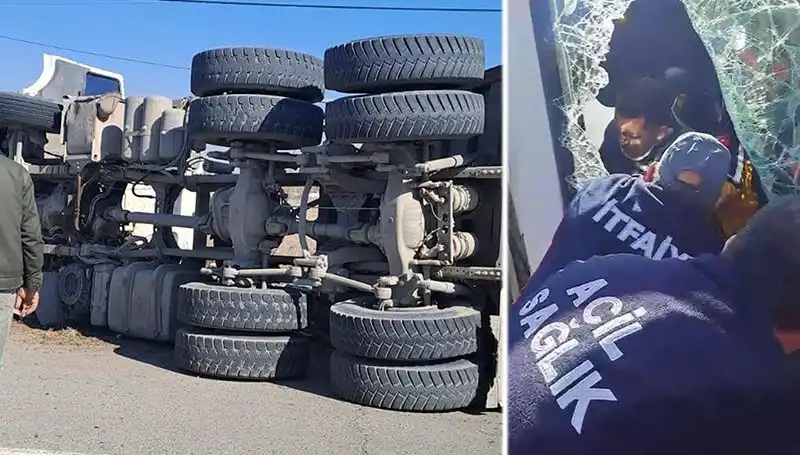 Virajı Alamayan Kamyonun Dehşet Anları Güvenlik Kamerasında
